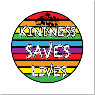 Kindness Saves Lives Rainbow Sunset Posters and Art